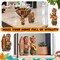 2 Pcs Welcome Tiki Statue with Surfboard Ukulele Mini Hawaiian Tiki Resin Decorations Hawaii Miniature Dashboard Doll Bar Figurines Table Centerpieces for Summer Bar Home Office Party Gifts